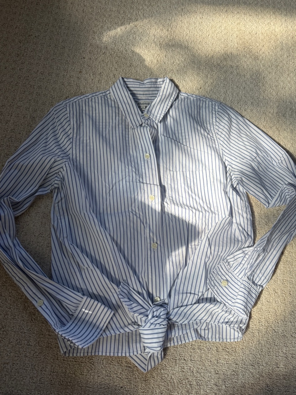 Madewell - Sz. XXS -Light Blue Stripe Women’s Button-Up Shirt